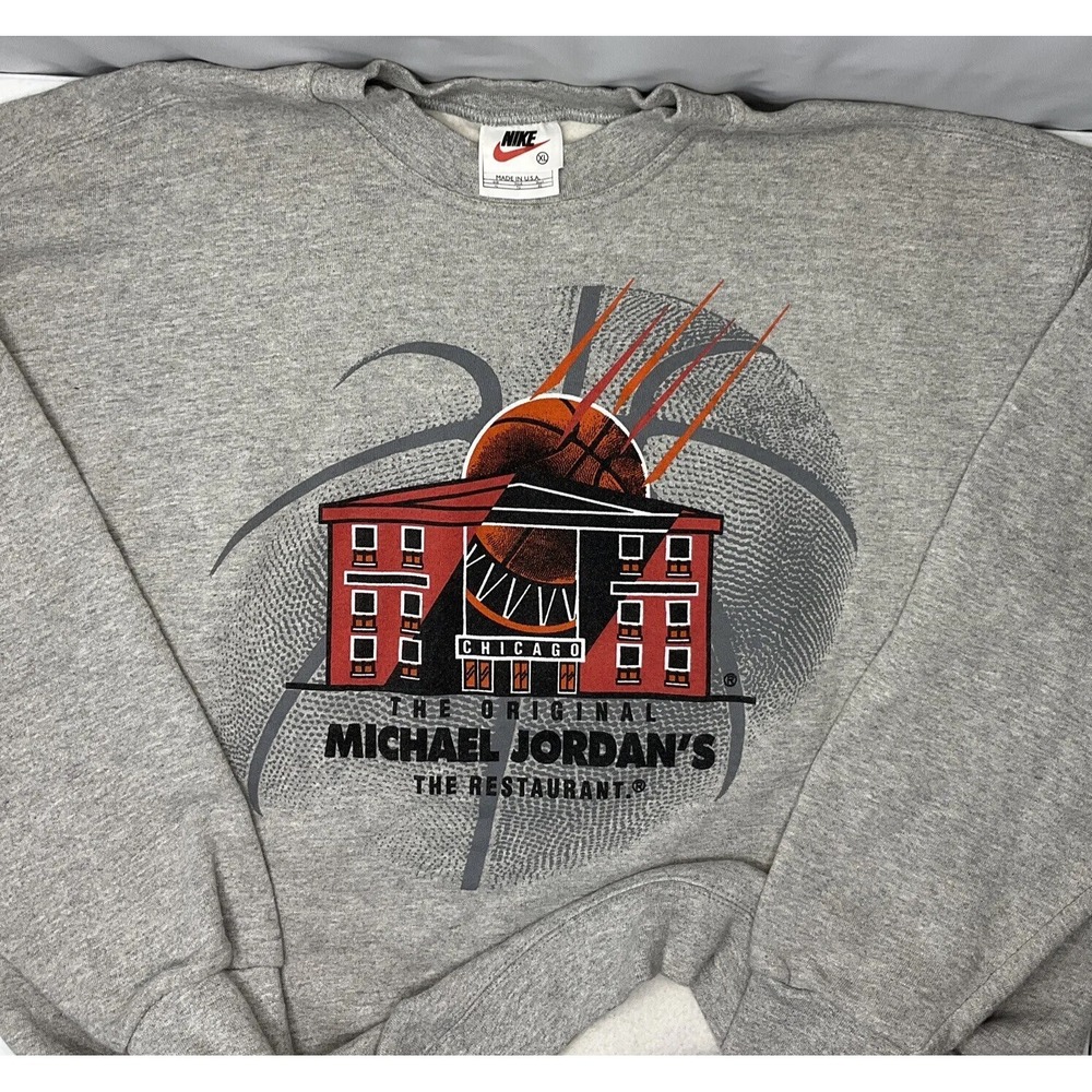Nike Michael Jordan Sweatshirt Mens XL 90s Chicago Restaurant Promo USA Vintage